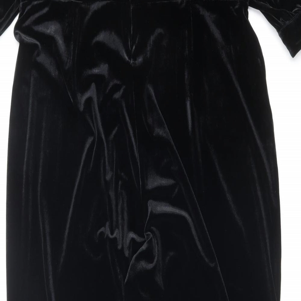 Marks and Spencer Womens Black Polyester Jumpsuit One-Piece Size 18 Zip