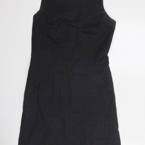NEXT Womens Grey Polyester Shift Size 8 Round Neck Zip