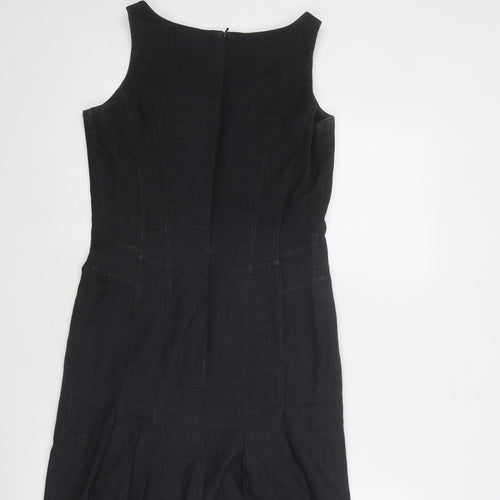 NEXT Womens Grey Polyester Shift Size 8 Round Neck Zip