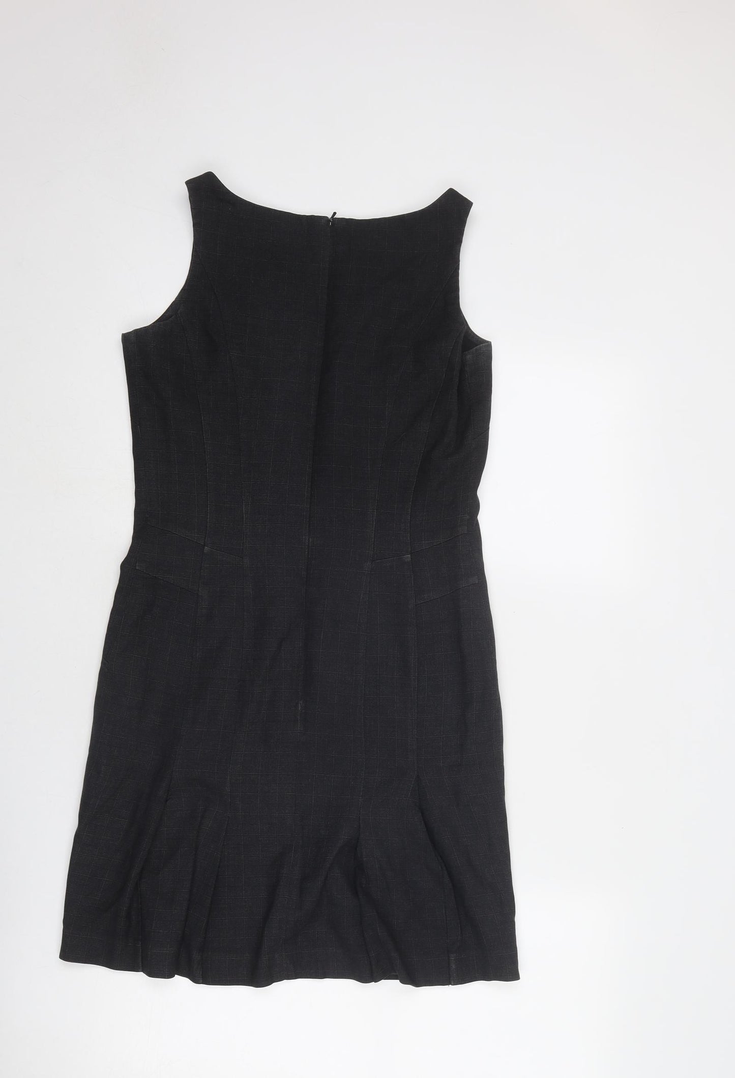 NEXT Womens Grey Polyester Shift Size 8 Round Neck Zip