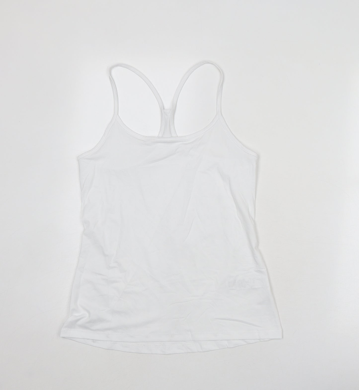 Marks and Spencer Womens White Polyester Basic Tank Size 12 Round Neck Pullover