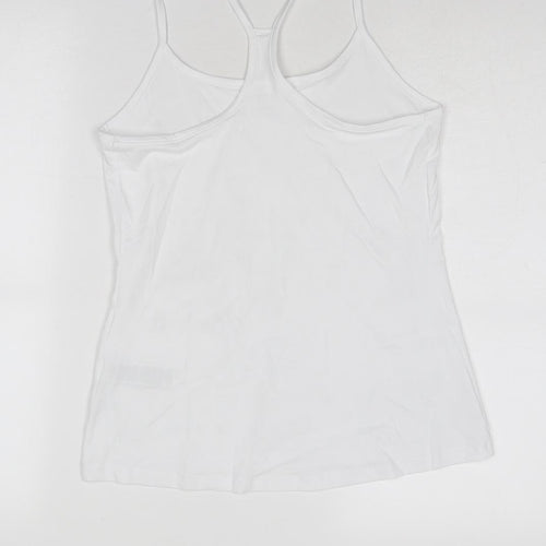Marks and Spencer Womens White Polyester Basic Tank Size 12 Round Neck Pullover