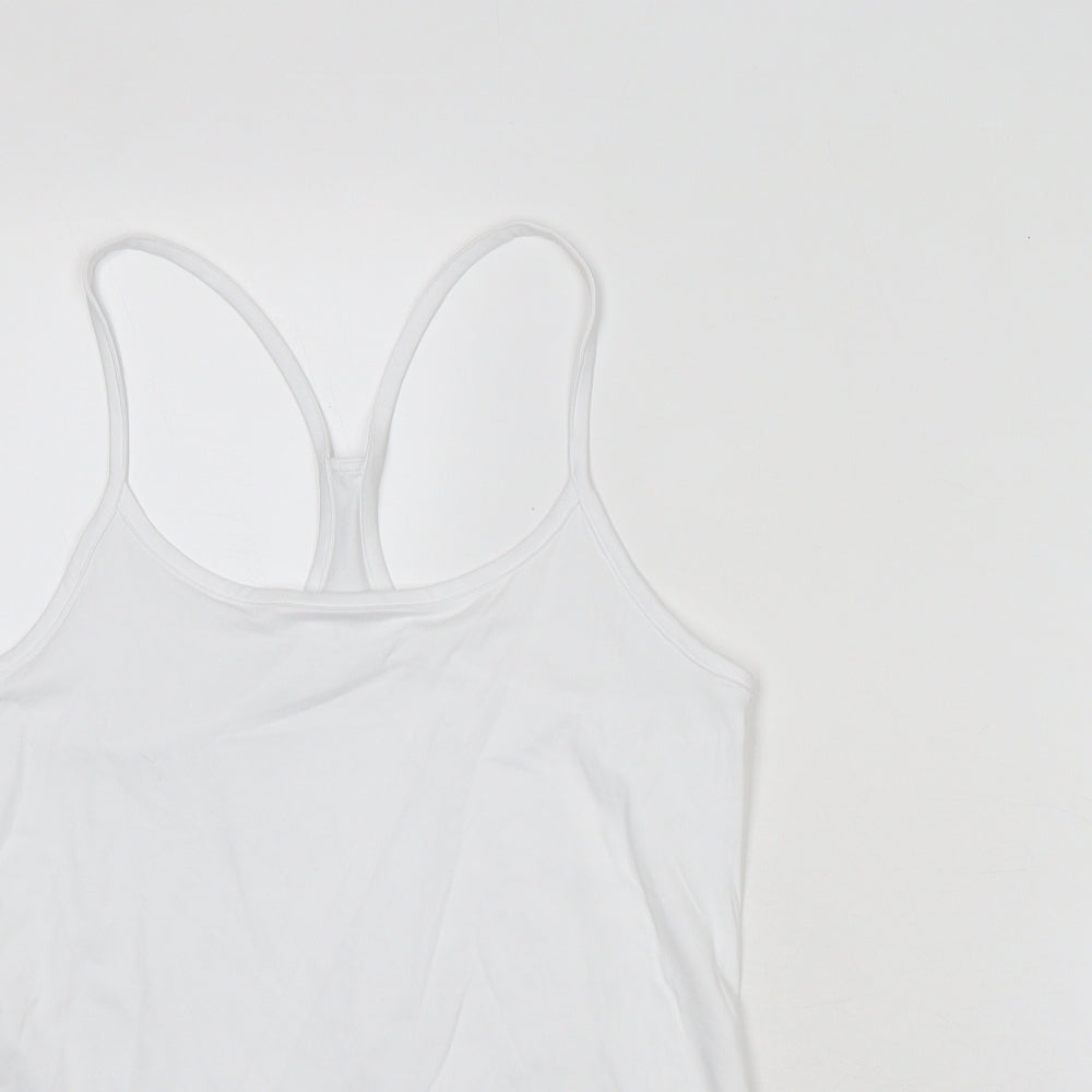 Marks and Spencer Womens White Polyester Basic Tank Size 12 Round Neck Pullover