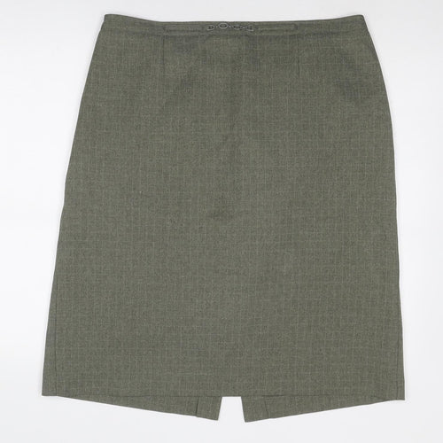 EWM Womens Green Geometric Polyester A-Line Skirt Size 20
