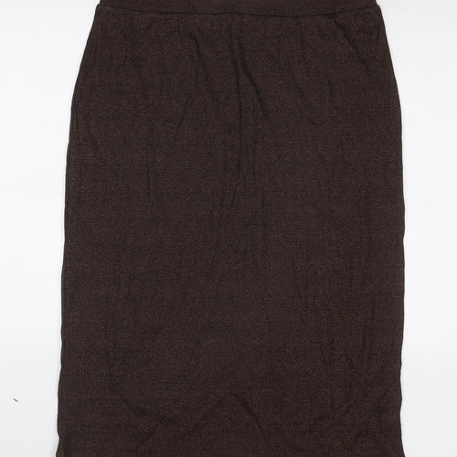Marks and Spencer Womens Brown Cotton A-Line Skirt Size 18