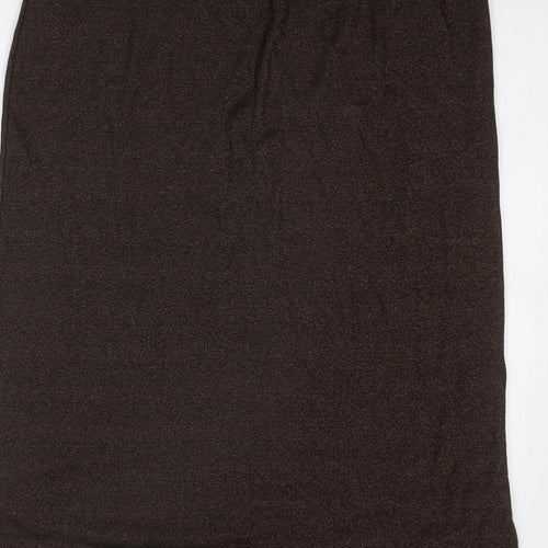 Marks and Spencer Womens Brown Cotton A-Line Skirt Size 18