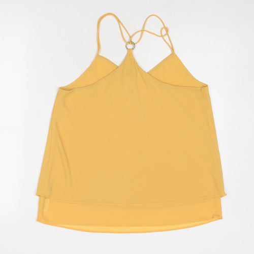 New Look Womens Yellow Polyester Camisole Tank Size 14 V-Neck