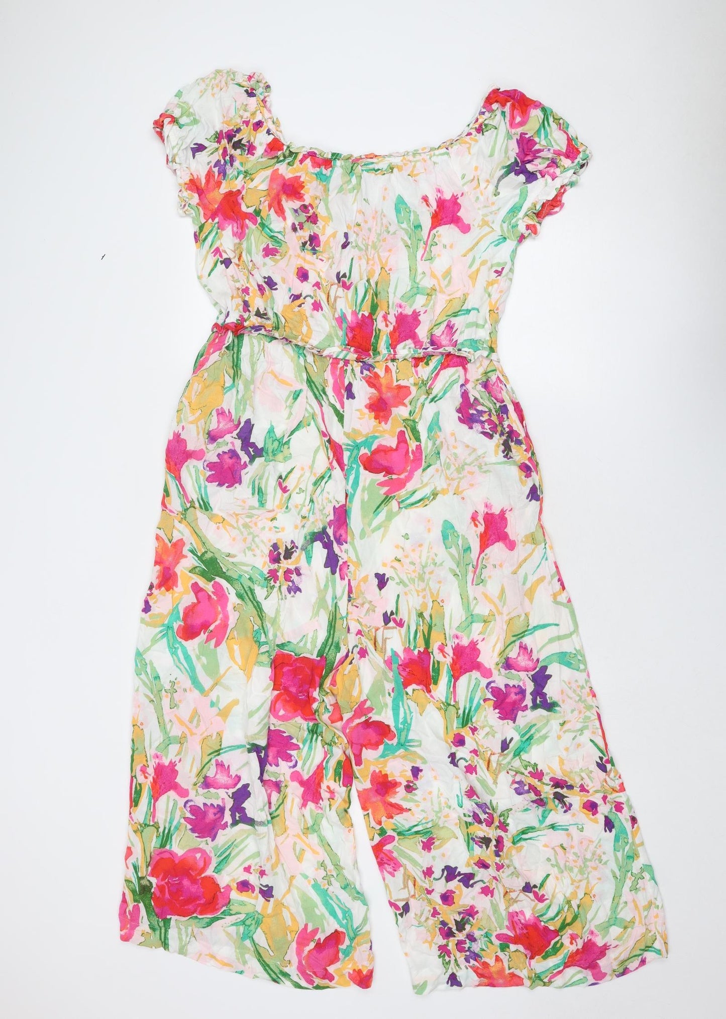 NEXT Womens Multicoloured Floral Polyester Playsuit One-Piece Size 16 Pullover