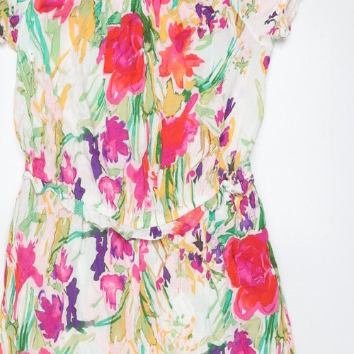 NEXT Womens Multicoloured Floral Polyester Playsuit One-Piece Size 16 Pullover