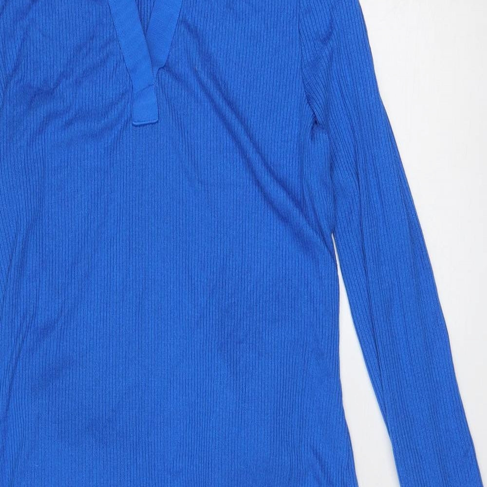Marks and Spencer Womens Blue Polyester Shirt Dress Size 12 Collared Pullover