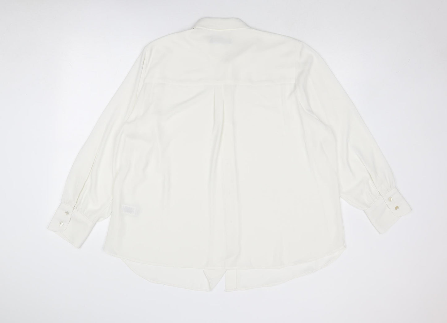 Marks and Spencer Womens White Polyacrylate Fibre Basic Button-Up Size 22 Collared