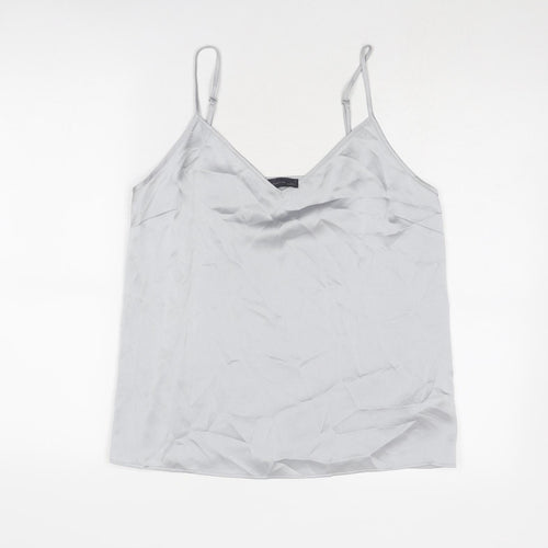 Marks and Spencer Womens Grey Polyester Basic Tank Size 12 V-Neck