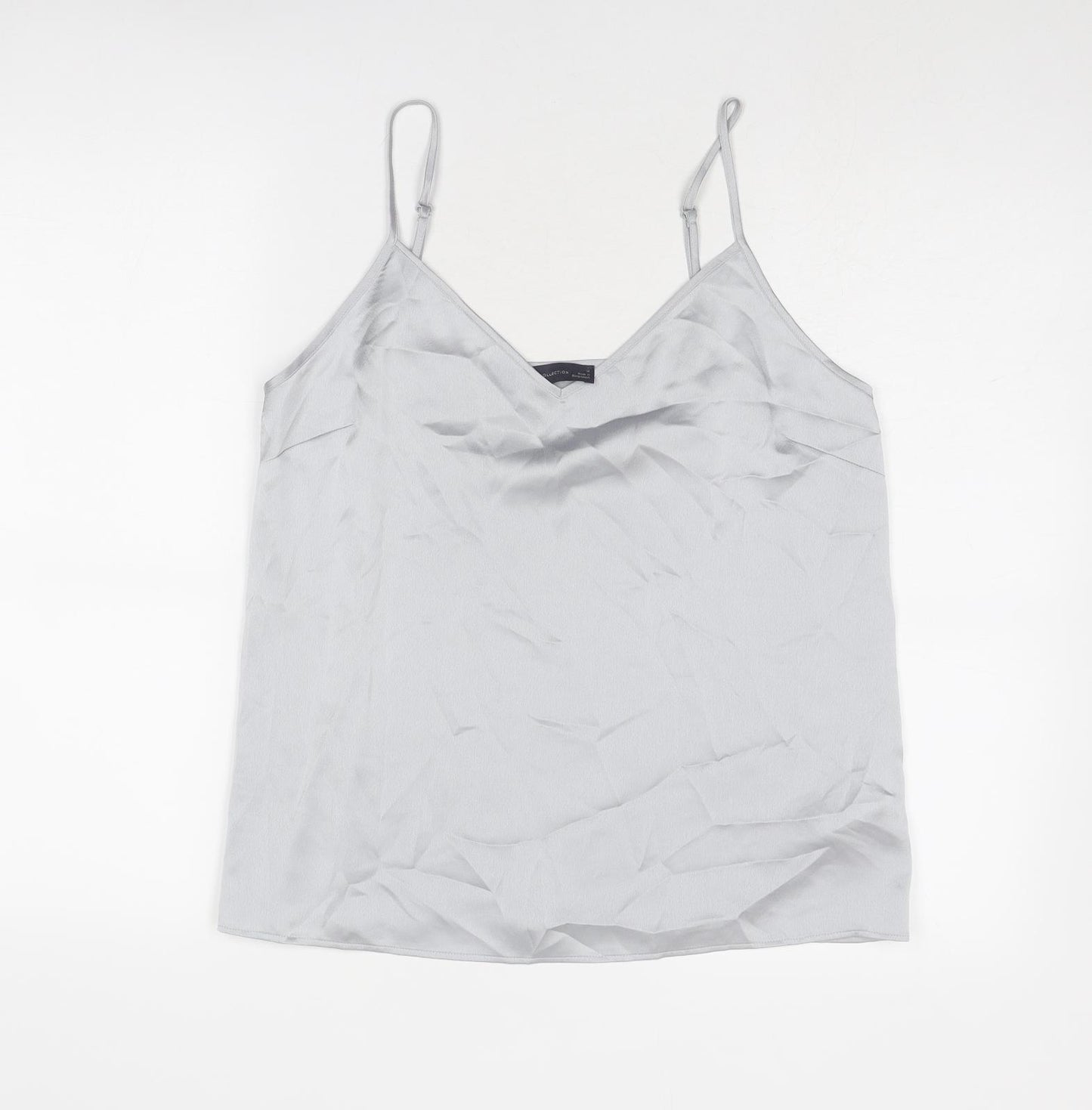 Marks and Spencer Womens Grey Polyester Basic Tank Size 12 V-Neck