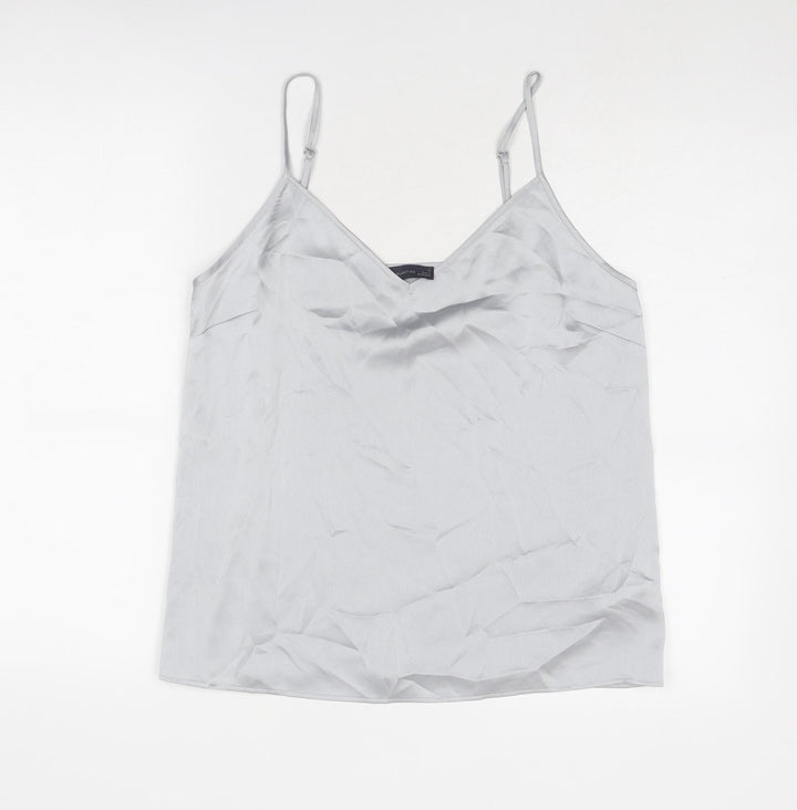 Marks and Spencer Womens Grey Polyester Basic Tank Size 12 V-Neck