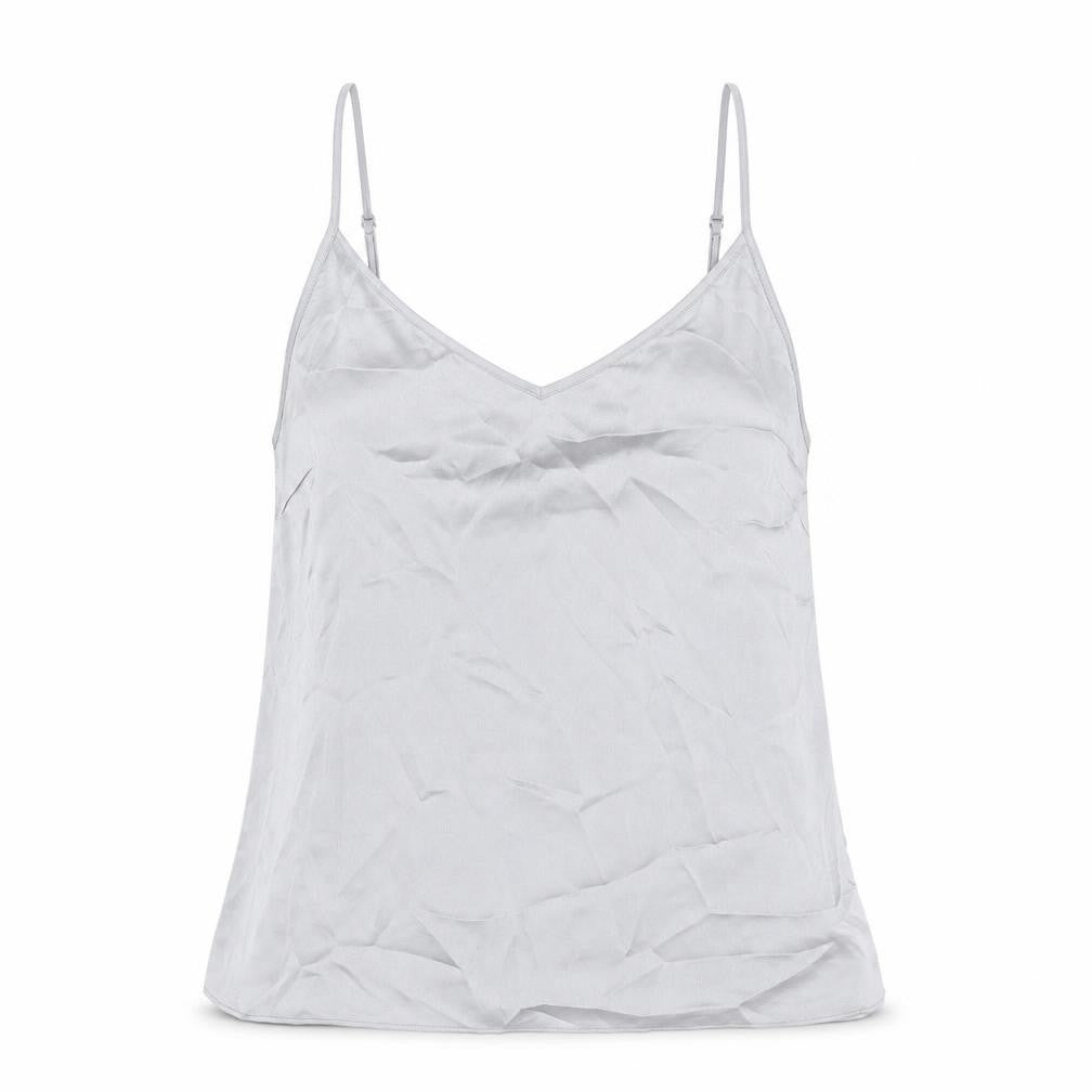 Marks & Spencer Womens Grey Polyester Basic Tank Size 12 V-Neck