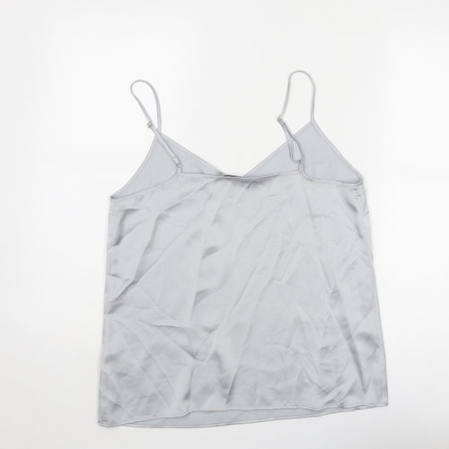 Marks and Spencer Womens Grey Polyester Basic Tank Size 12 V-Neck