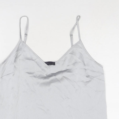 Marks and Spencer Womens Grey Polyester Basic Tank Size 12 V-Neck