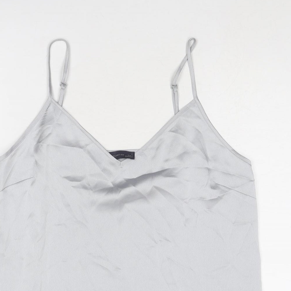 Marks and Spencer Womens Grey Polyester Basic Tank Size 12 V-Neck