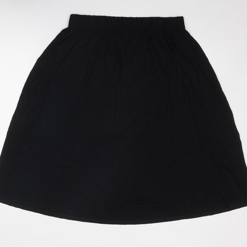 Marks and Spencer Womens Black Viscose Swing Skirt Size 14