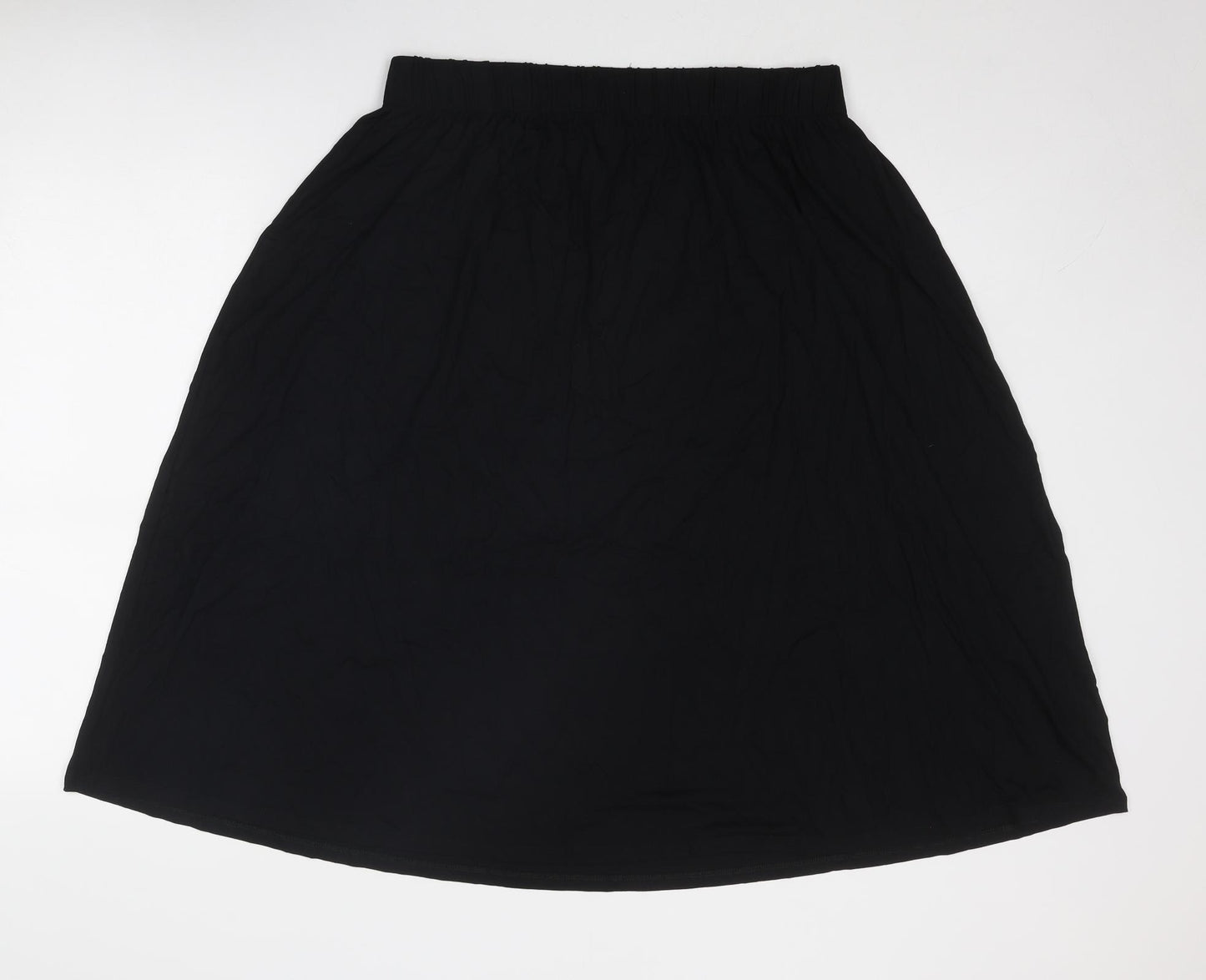 Marks and Spencer Womens Black Viscose Swing Skirt Size 14