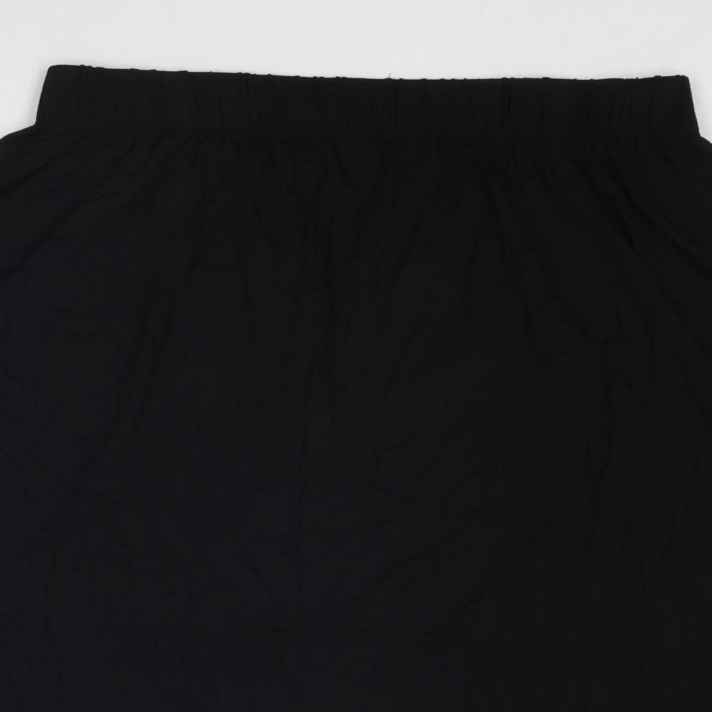 Marks and Spencer Womens Black Viscose Swing Skirt Size 14