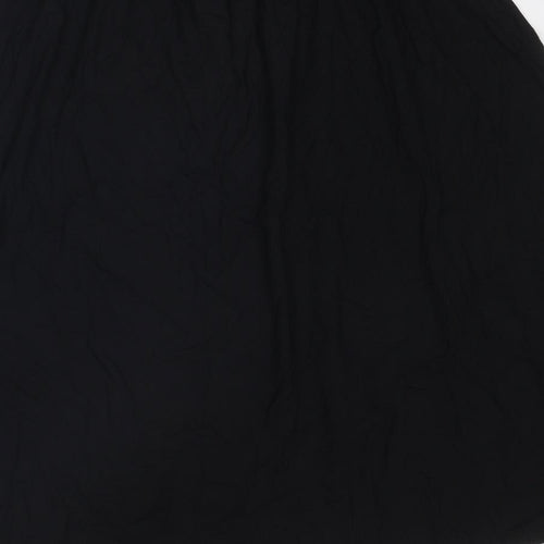 Marks and Spencer Womens Black Viscose Swing Skirt Size 14