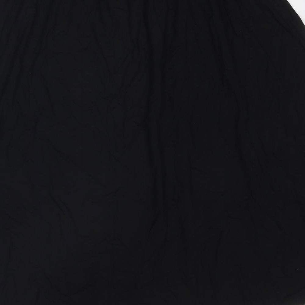 Marks and Spencer Womens Black Viscose Swing Skirt Size 14
