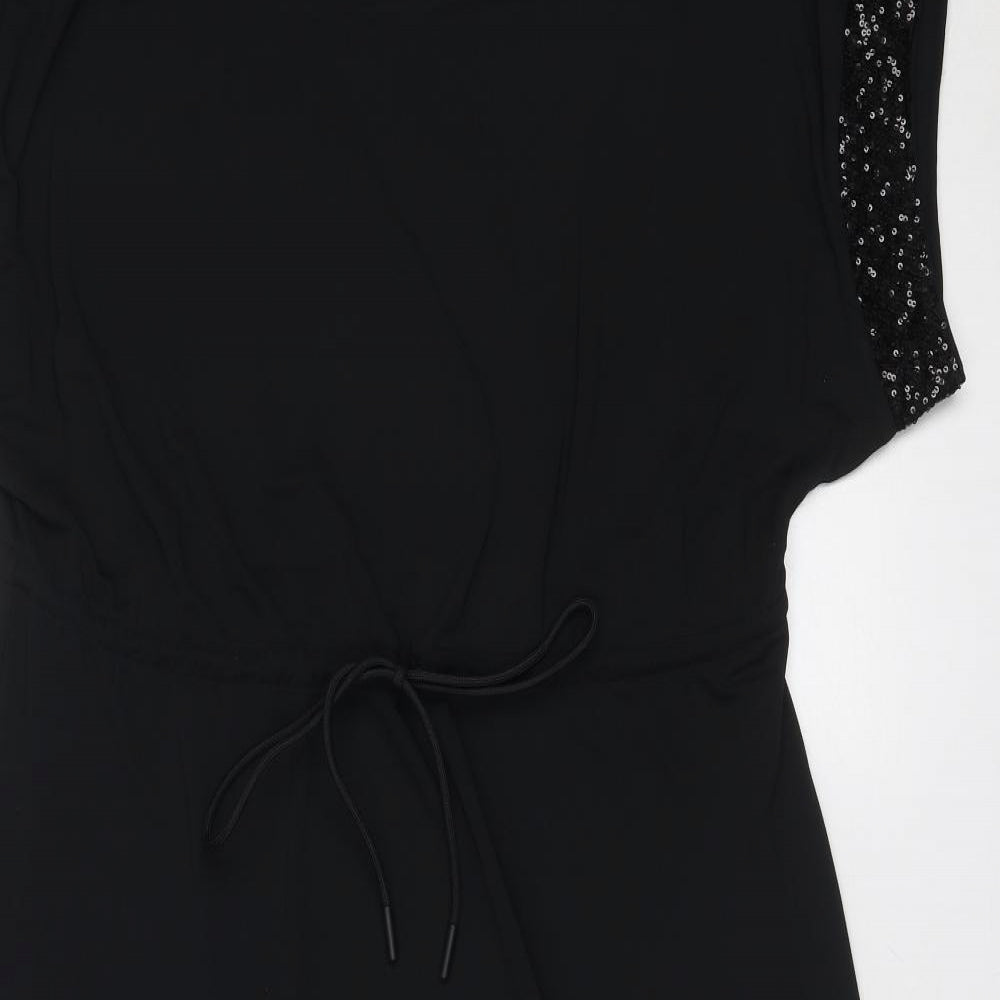 Marks and Spencer Womens Black Polyester Trapeze & Swing Size 16 Round Neck Pullover