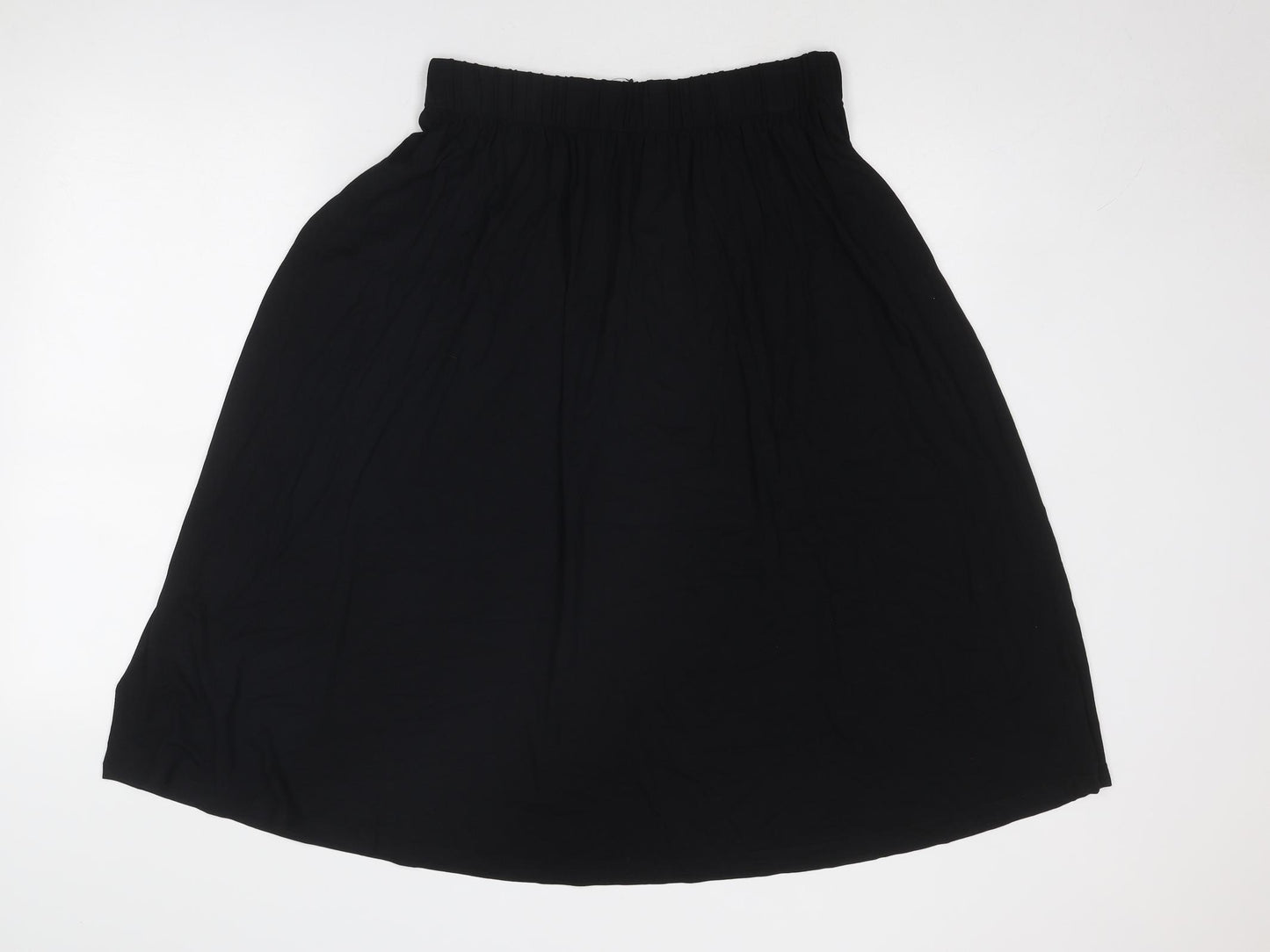 Marks and Spencer Womens Black Viscose Swing Skirt Size 12