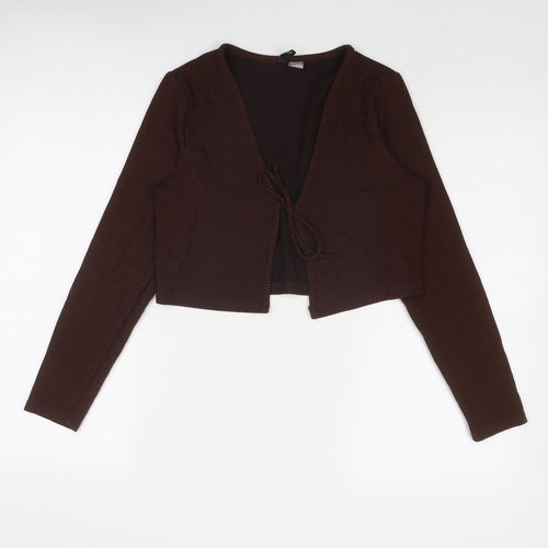 Divided by H&M Womens Brown Polyester Basic Blouse Size M V-Neck