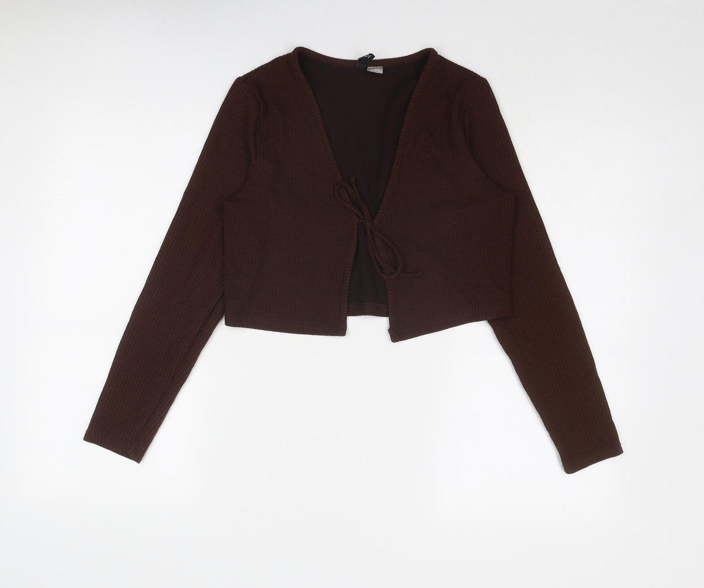 Divided by H&M Womens Brown Polyester Basic Blouse Size M V-Neck