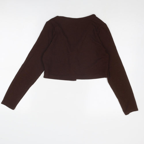 Divided by H&M Womens Brown Polyester Basic Blouse Size M V-Neck