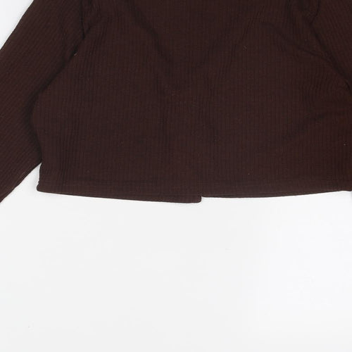 Divided by H&M Womens Brown Polyester Basic Blouse Size M V-Neck