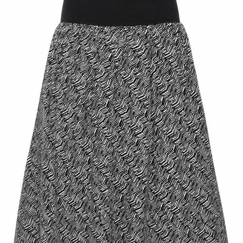 mamas & papas Womens Black Geometric Viscose Trapeze & Swing Size 6 Off the Shoulder Pullover