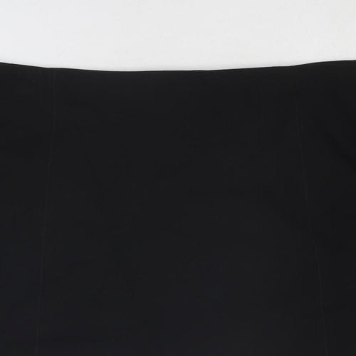 Marks and Spencer Womens Black Polyester A-Line Skirt Size 22 Zip