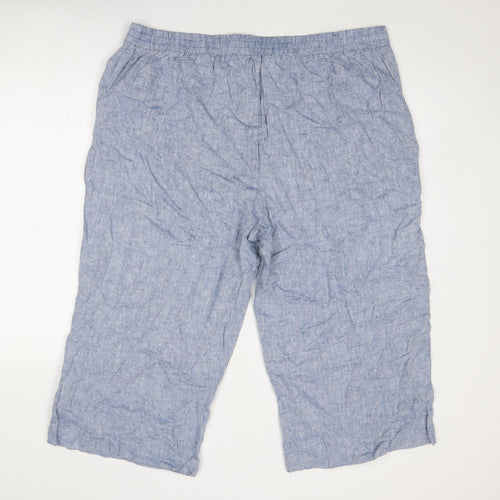 Bonmarché Womens Blue Linen Trousers Size 20 Regular