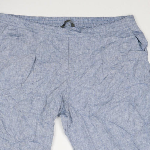 Bonmarché Womens Blue Linen Trousers Size 20 Regular