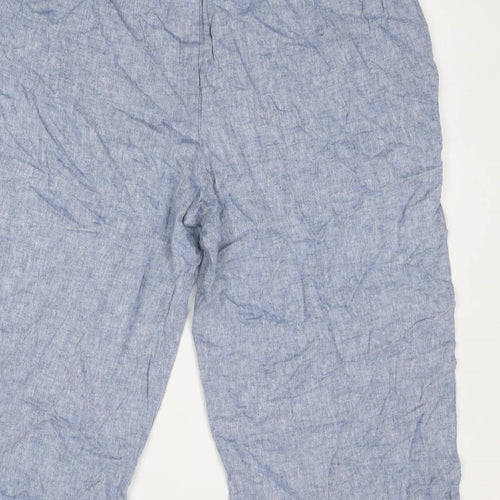 Bonmarché Womens Blue Linen Trousers Size 20 Regular