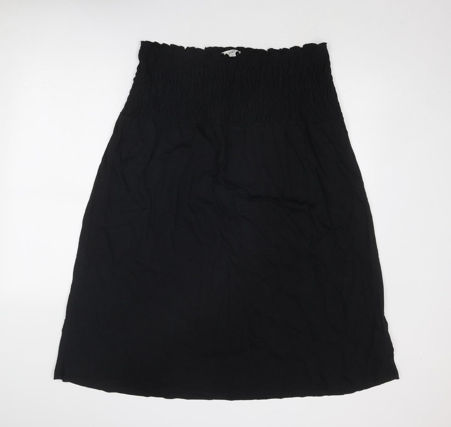 Marks and Spencer Womens Black Cotton Mini Size 18 Off the Shoulder Pullover