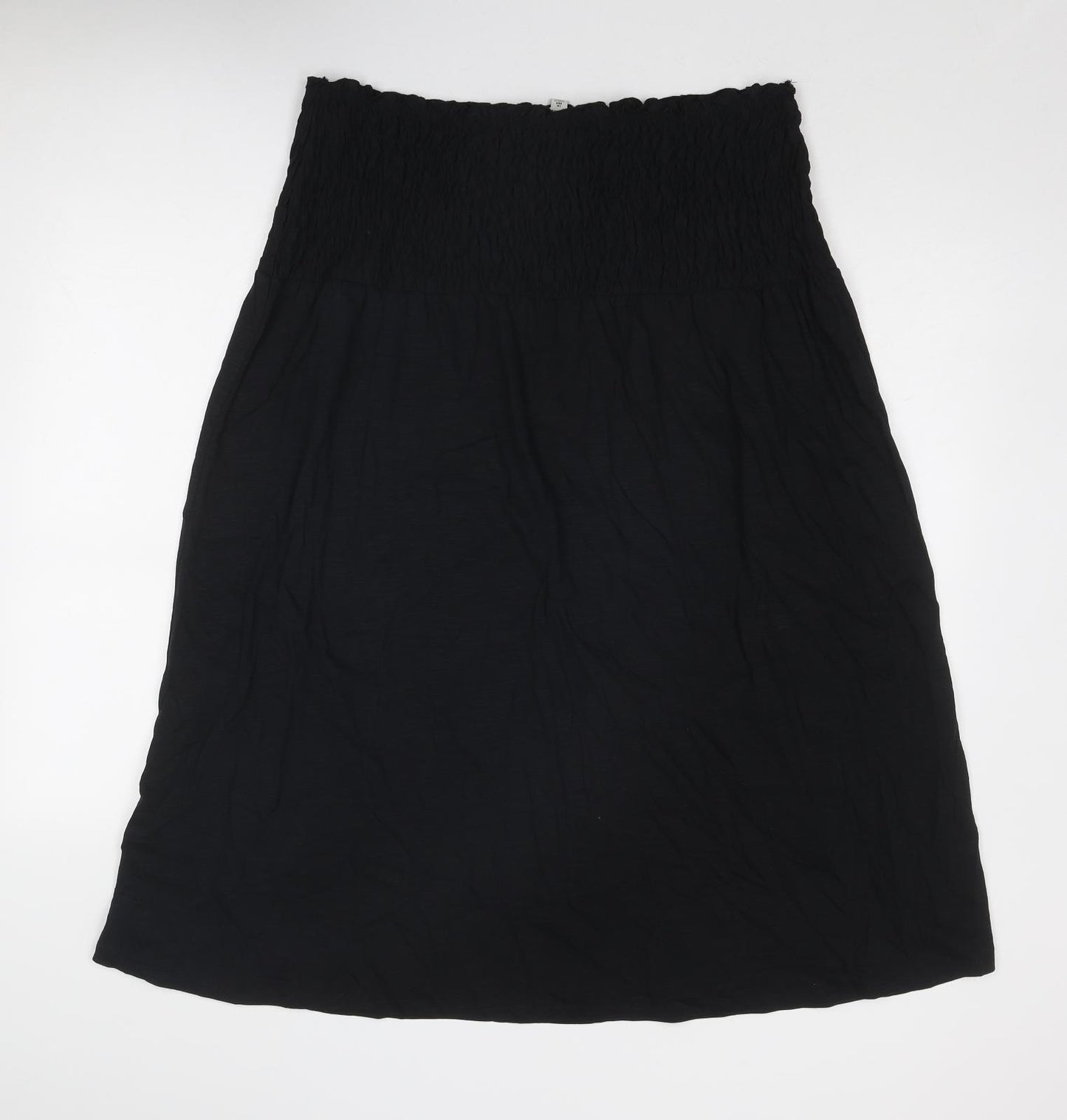 Marks and Spencer Womens Black Cotton Mini Size 18 Off the Shoulder Pullover