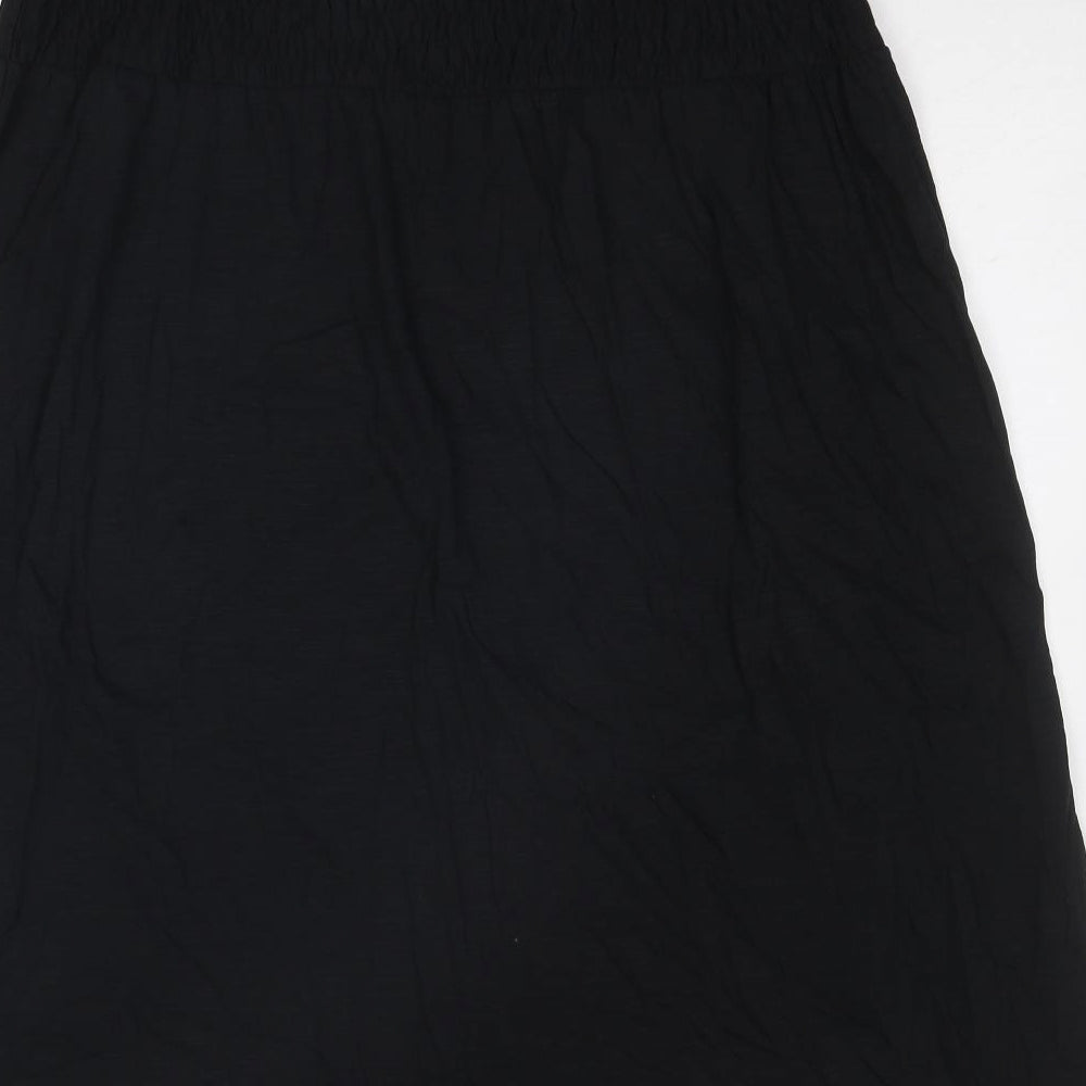 Marks and Spencer Womens Black Cotton Mini Size 18 Off the Shoulder Pullover