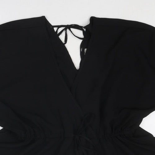 ASOS Womens Black Polyester Basic Blouse Size 8 V-Neck - Peplum