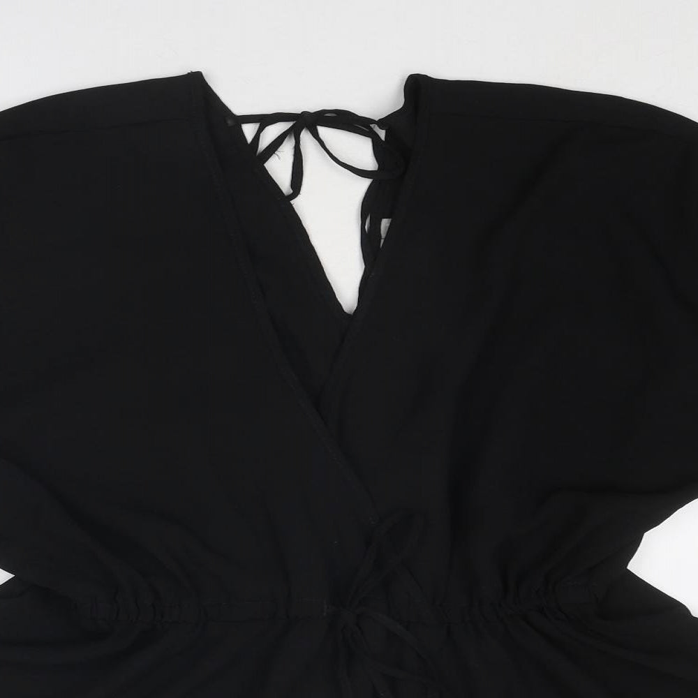 ASOS Womens Black Polyester Basic Blouse Size 8 V-Neck - Peplum