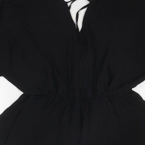 ASOS Womens Black Polyester Basic Blouse Size 8 V-Neck - Peplum
