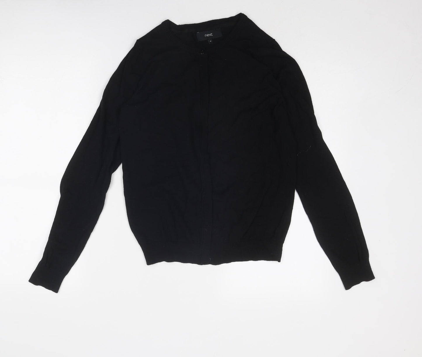NEXT Womens Black Round Neck Cotton Pullover Jumper Size 10