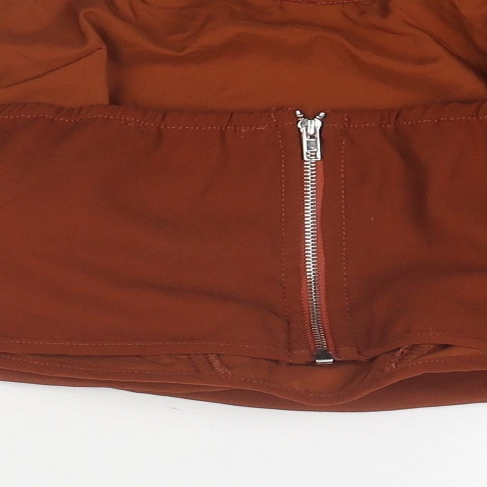 Missguided Womens Brown Polyester Cropped Blouse Size 8 Square Neck - Corset Style