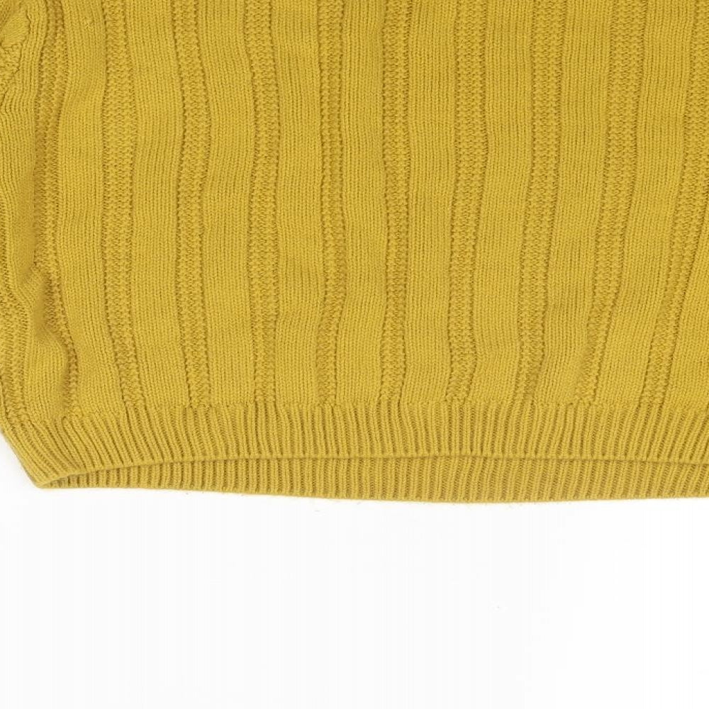 Topshop Womens Yellow Boat Neck Acrylic Pullover Jumper Size S