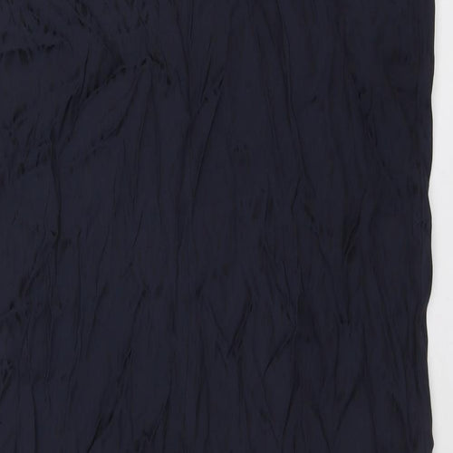 Marks and Spencer Womens Blue Geometric Viscose Slip Dress Size 16 V-Neck Pullover