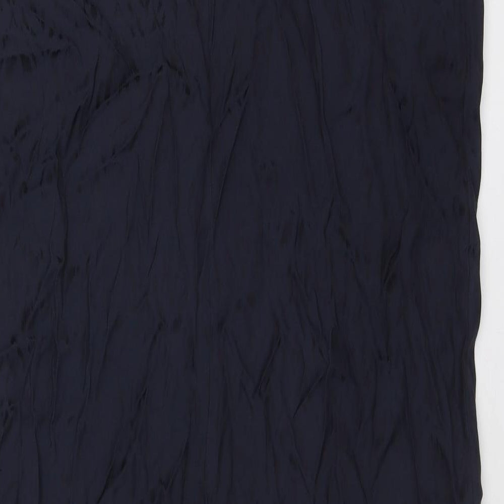 Marks and Spencer Womens Blue Geometric Viscose Slip Dress Size 16 V-Neck Pullover