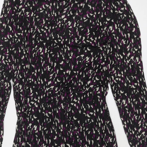 Marks and Spencer Womens Black Animal Print Polyester A-Line Size 20 Round Neck Pullover